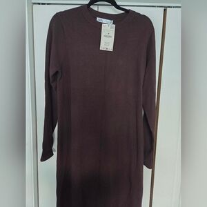 Zara Women's Long Sleeve Chocolate Dress